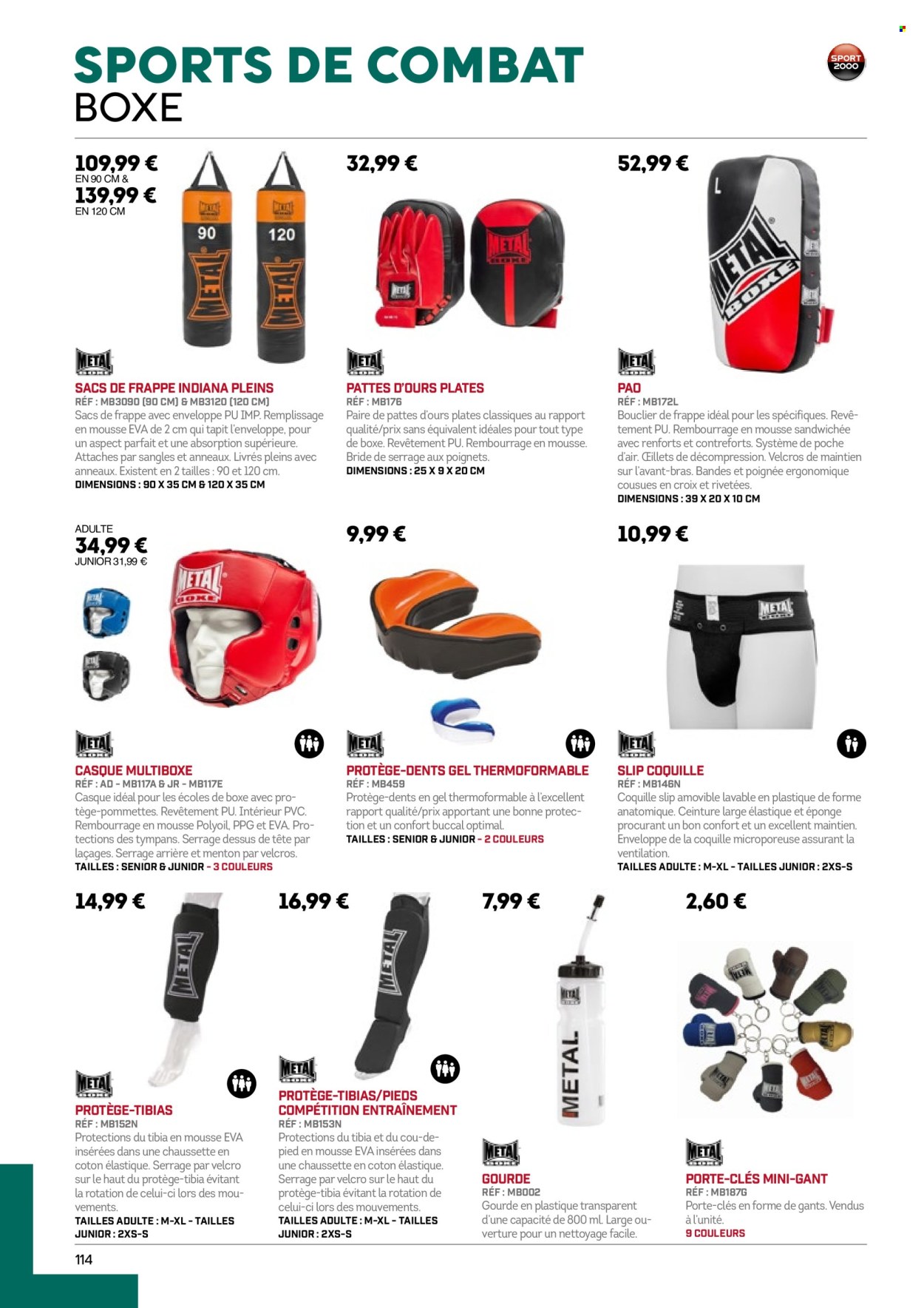 thumbnail - Catalogue Sport 2000 - Produits soldés - casque, gourde, slip, ceinture, porte-clés. Page 114.
