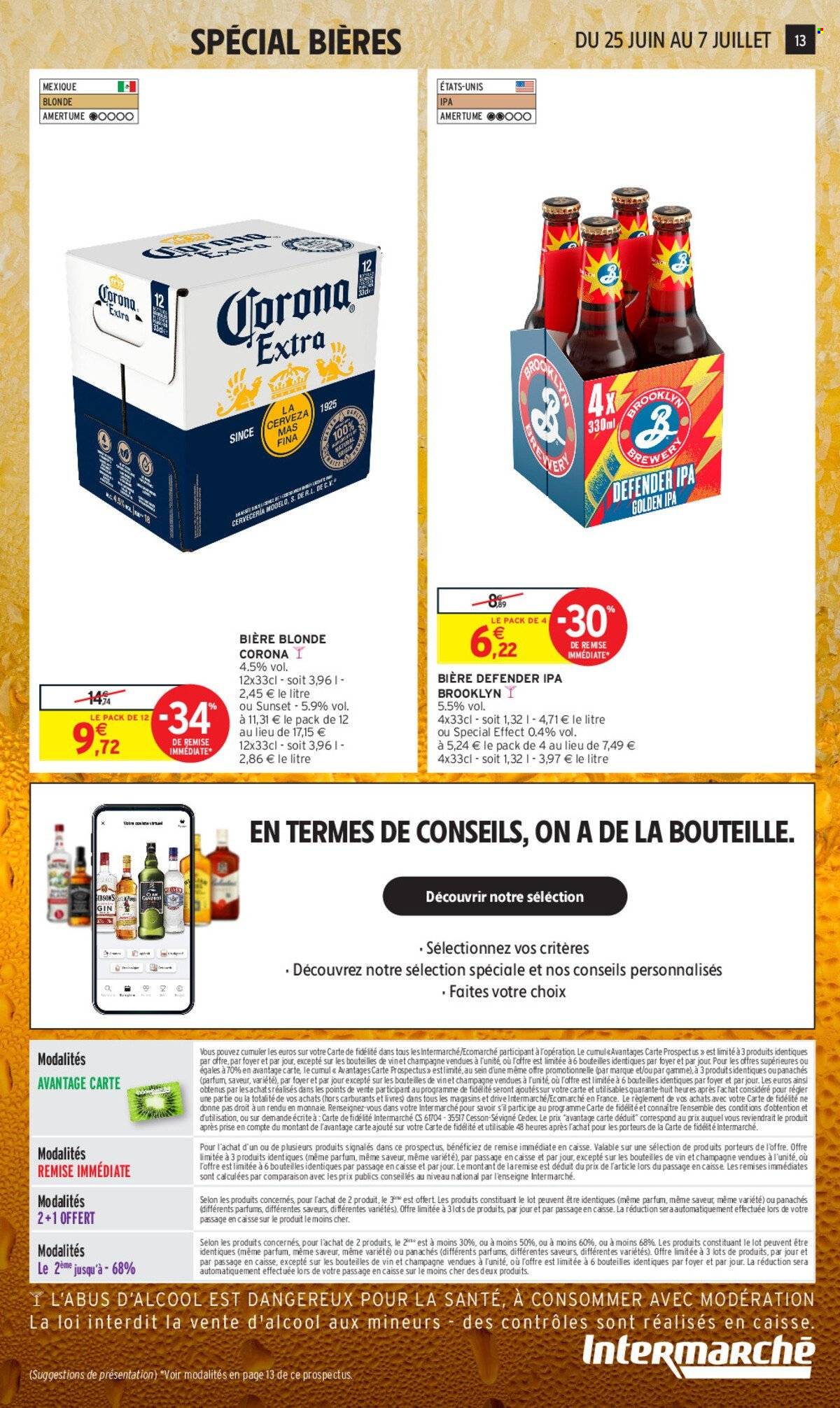 thumbnail - Catalogue Intermarché - 25/06/2024 - 07/07/2024 - Produits soldés - bière, alcool, bière blonde. Page 13.