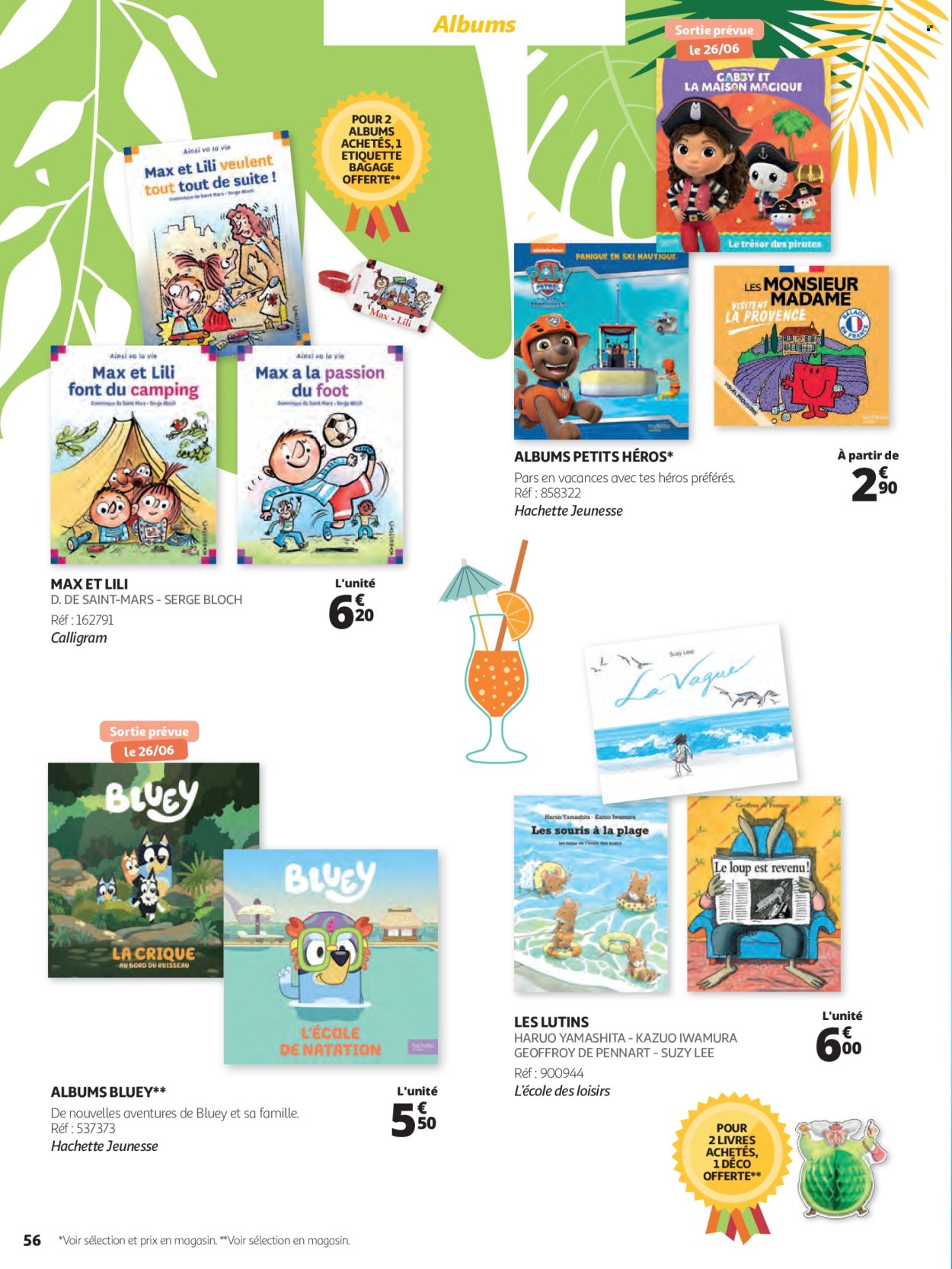 thumbnail - Catalogue Auchan - 22/06/2024 - 01/09/2024 - Produits soldés - livre, souris, ski. Page 56.