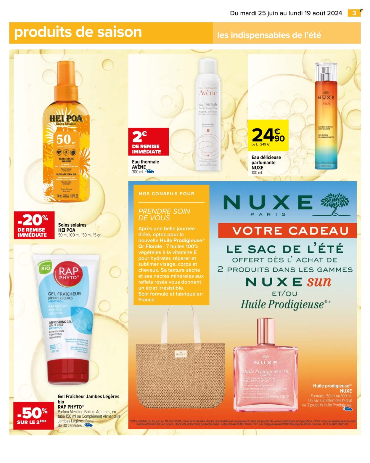 thumbnail - Catalogue Carrefour Hypermarchés - 25/06/2024 - 19/08/2024 - Produits soldés - Avéne, Nuxe. Page 3.