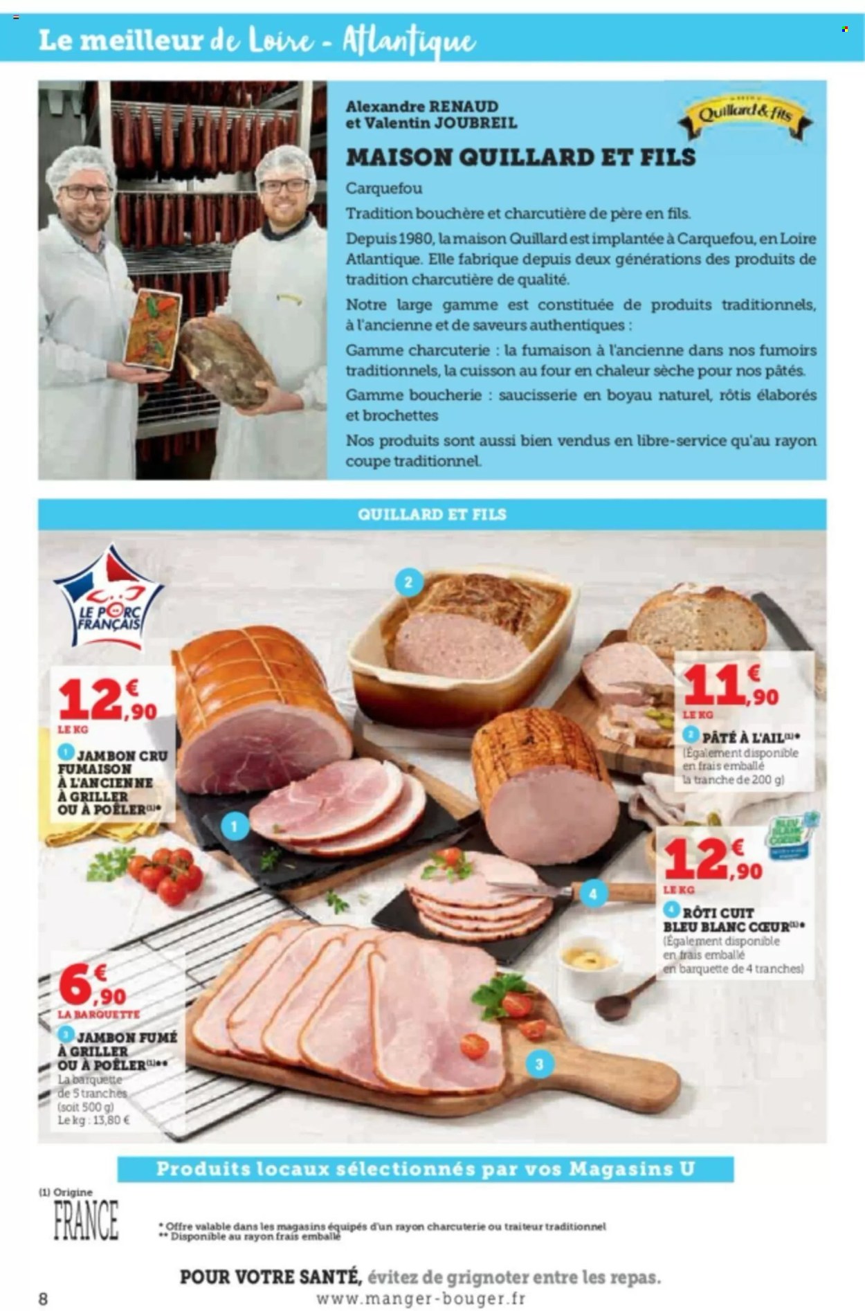 thumbnail - Catalogue Magasins U - 25/06/2024 - 07/07/2024 - Produits soldés - pâtes, jambon, jambon sec, charcuterie, jambon cru, pâte à l'ail. Page 8.