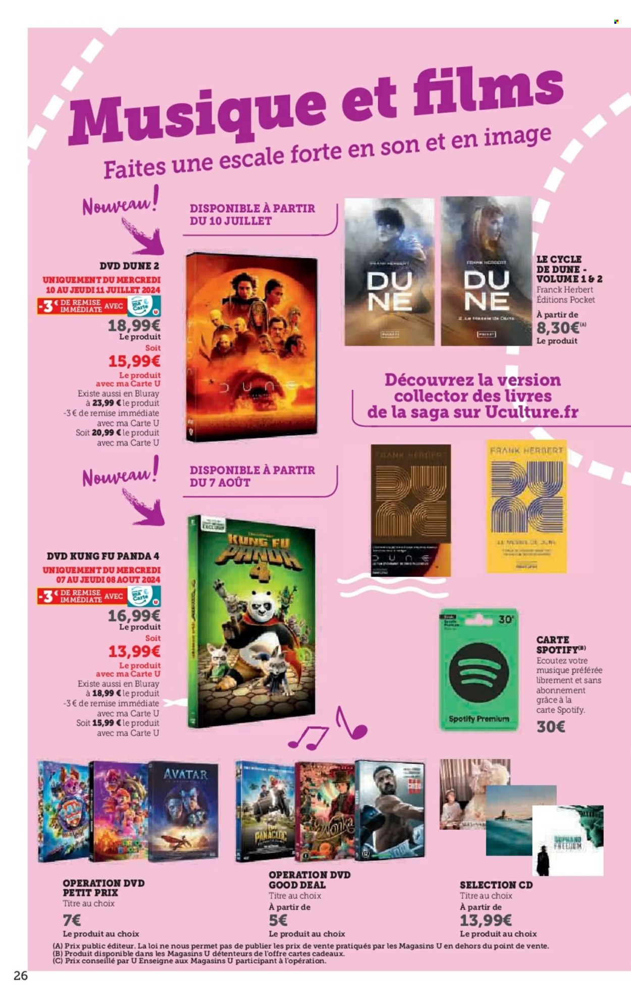 thumbnail - Catalogue HYPER U - 01/07/2024 - 14/08/2024 - Produits soldés - cadeaux, Avatar, DVD, CD. Page 26.
