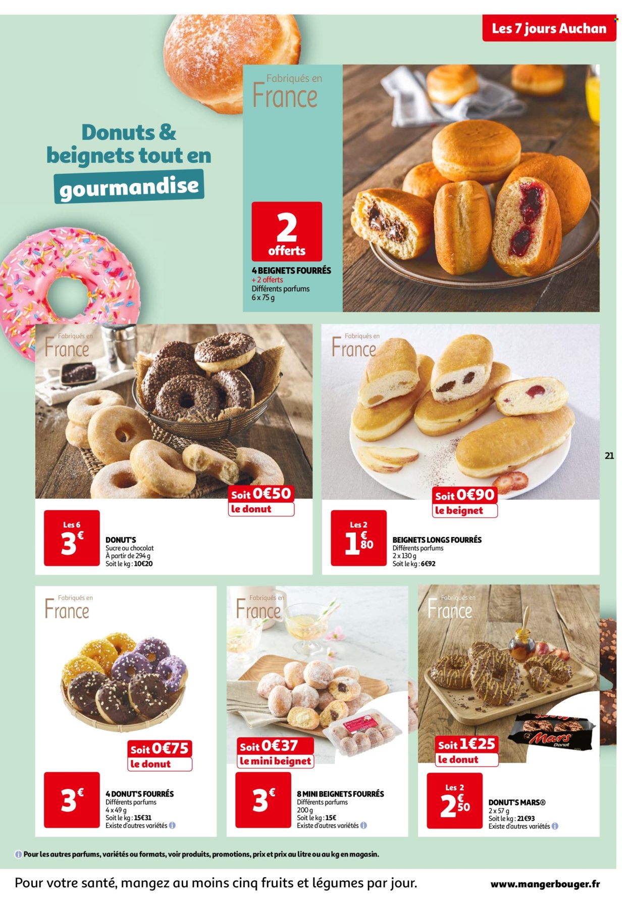 thumbnail - Catalogue Auchan - 02/07/2024 - 08/07/2024 - Produits soldés - beignets, pâtisseries sucrées, donut. Page 21.