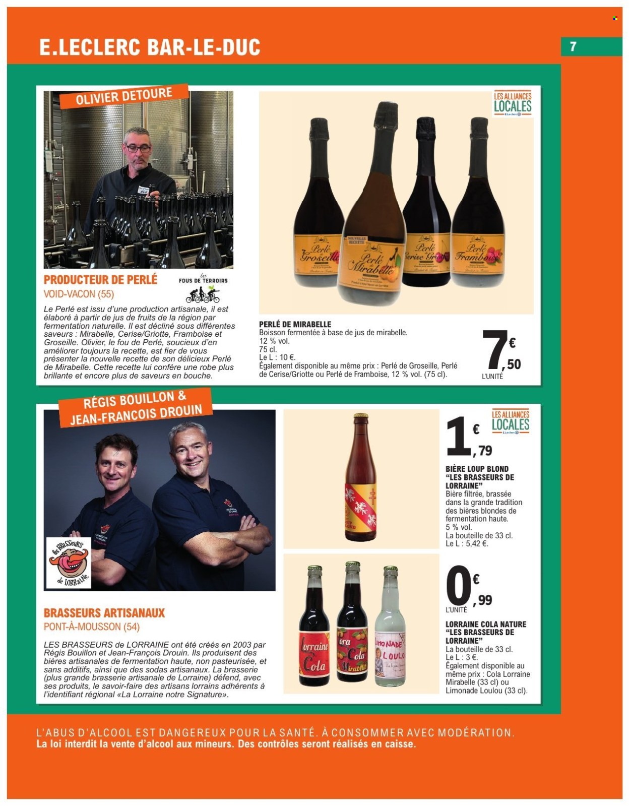 thumbnail - Catalogue E.Leclerc - 02/07/2024 - 13/07/2024 - Produits soldés - poisson, bouillon, Coca-Cola, limonade, jeans, robe, olivier. Page 7.