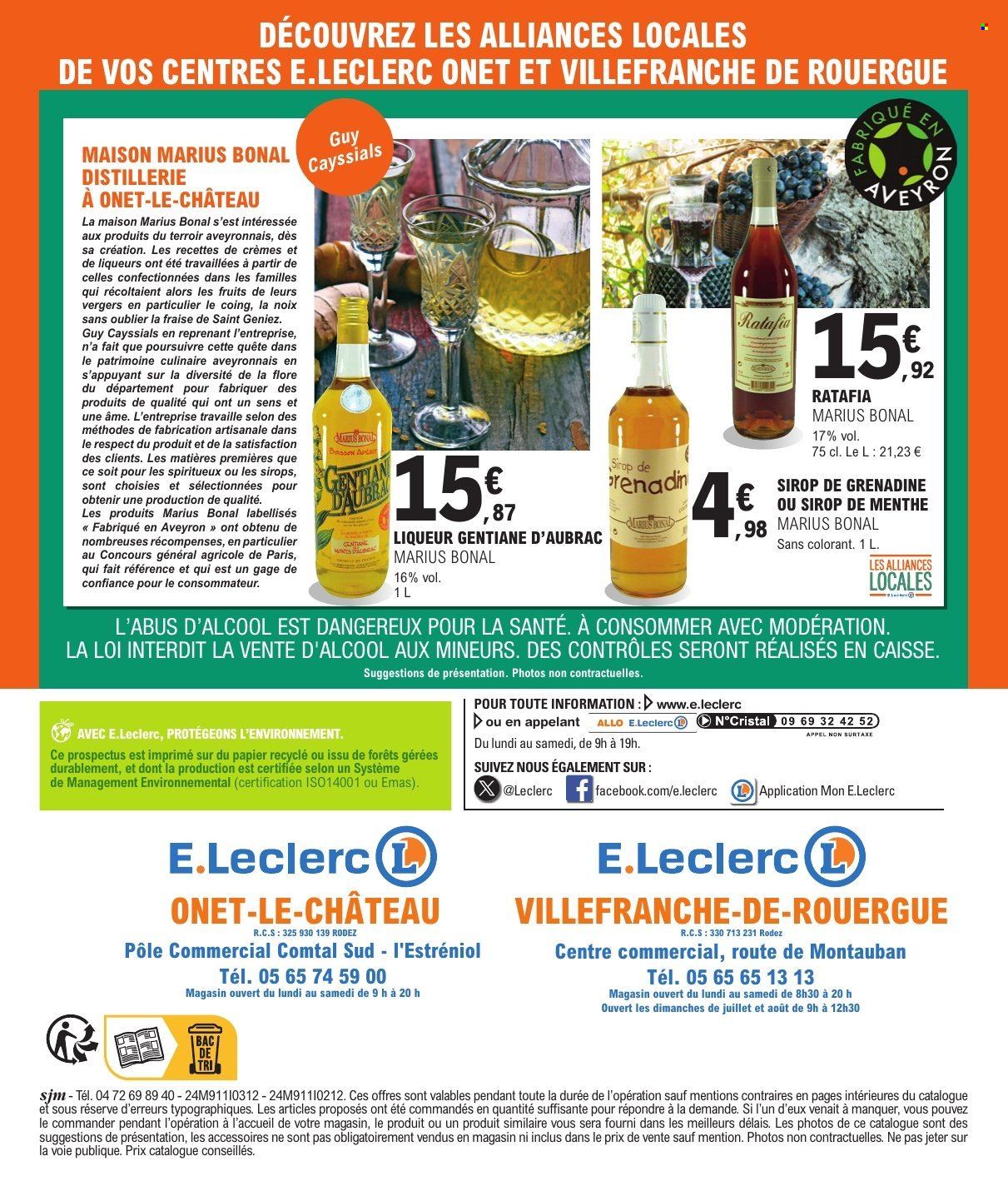 thumbnail - Catalogue E.Leclerc - 02/07/2024 - 13/07/2024 - Produits soldés - fraises, sirop, noix, liqueur. Page 16.