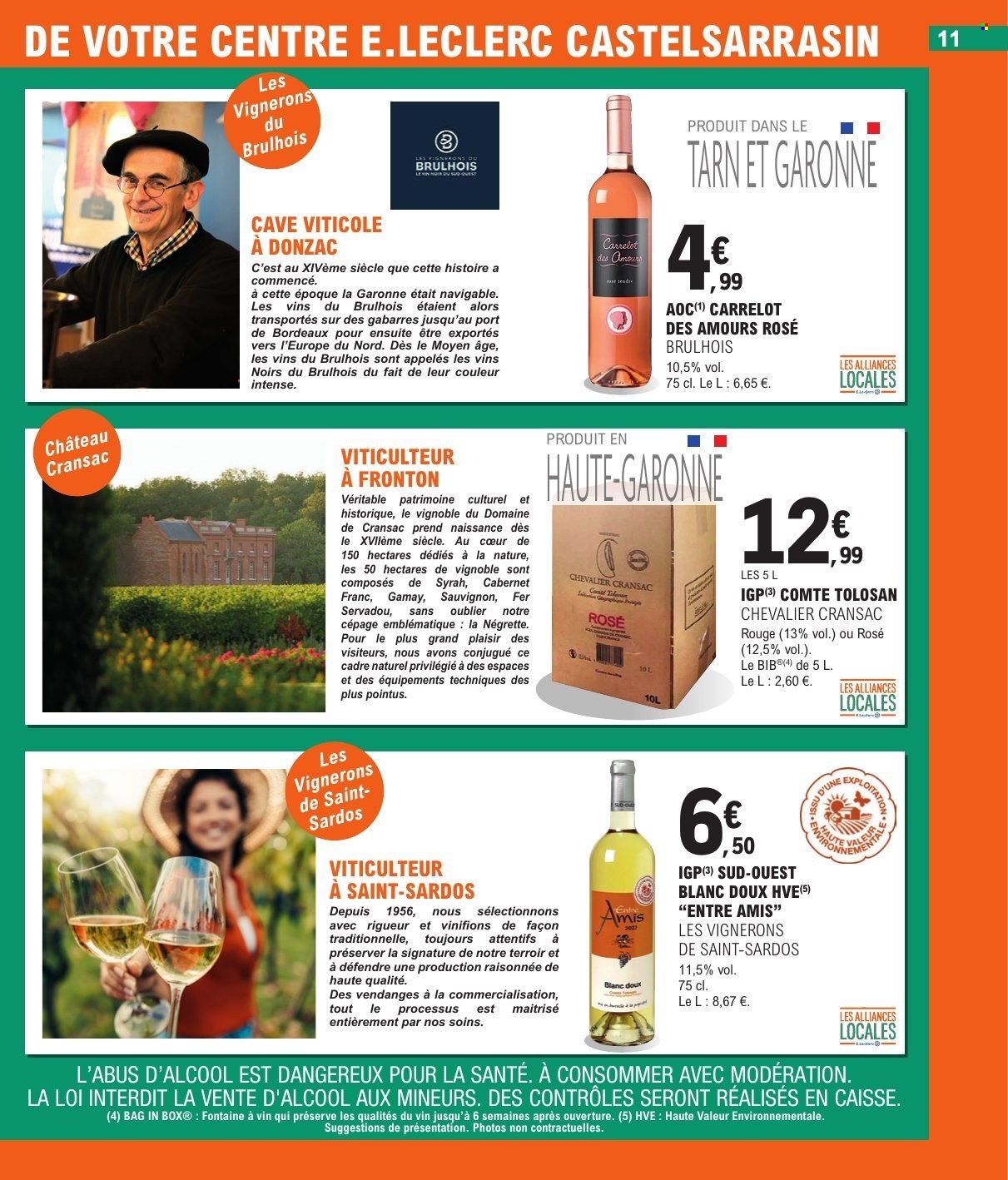thumbnail - Catalogue E.Leclerc - 02/07/2024 - 13/07/2024 - Produits soldés - fromage, Bordeaux, vin, Cabernet Sauvignon. Page 11.