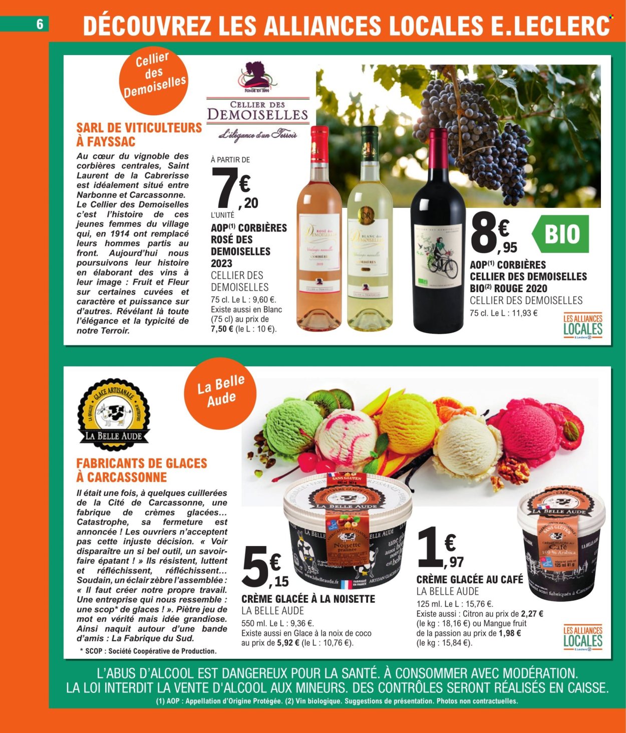 thumbnail - Catalogue E.Leclerc - 02/07/2024 - 13/07/2024 - Produits soldés - maïs, éclair, glace, Corbières, vin. Page 6.