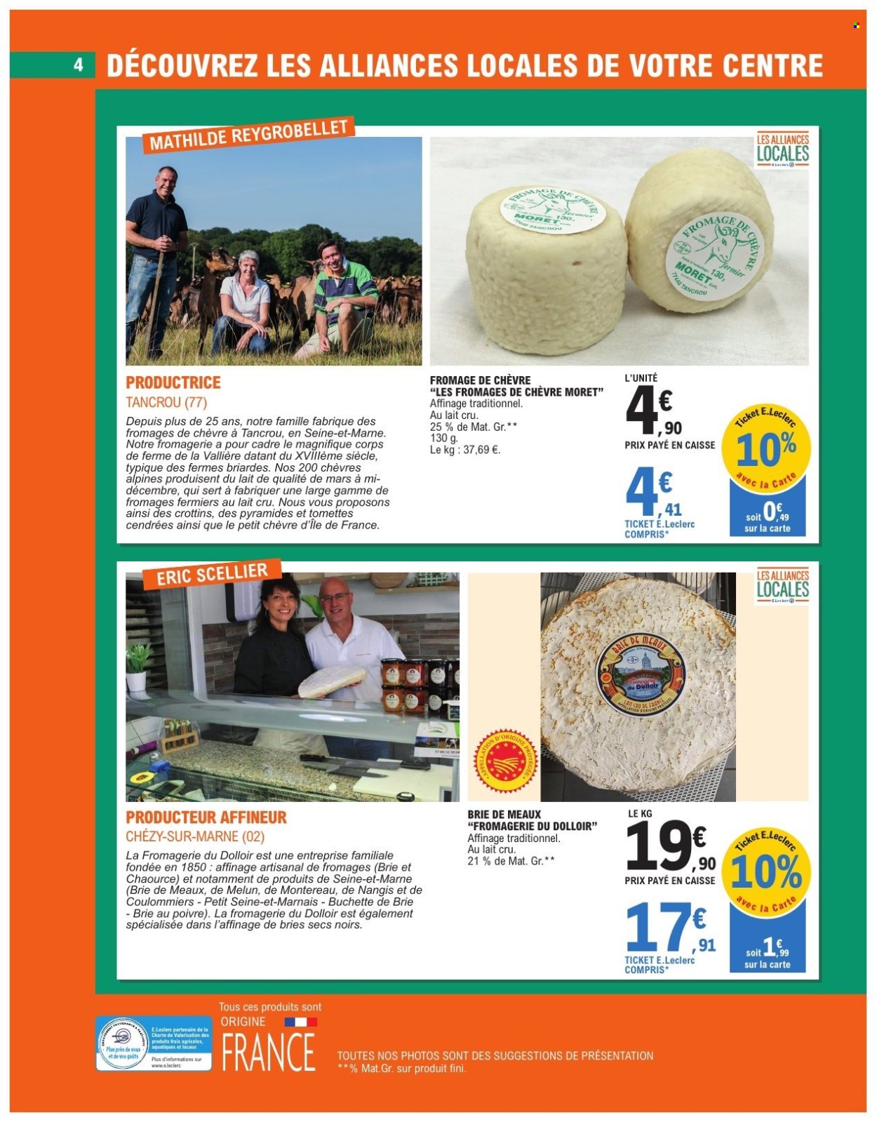 thumbnail - Catalogue E.Leclerc - 02/07/2024 - 13/07/2024 - Produits soldés - fromage, fromage de chèvre, Chaource. Page 4.