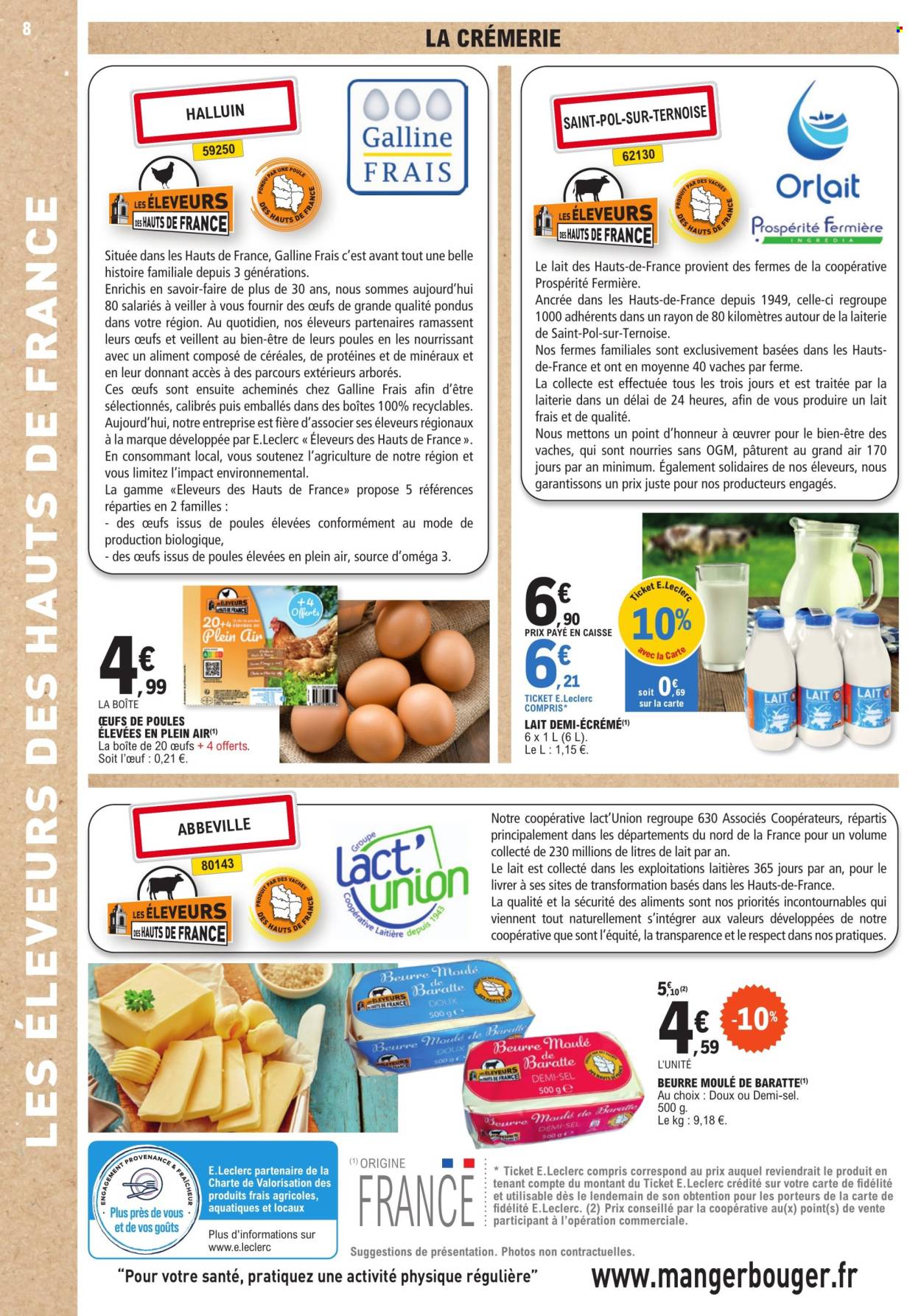 thumbnail - Catalogue E.Leclerc - 02/07/2024 - 13/07/2024 - Produits soldés - lait demi-écrémé, beurre. Page 12.