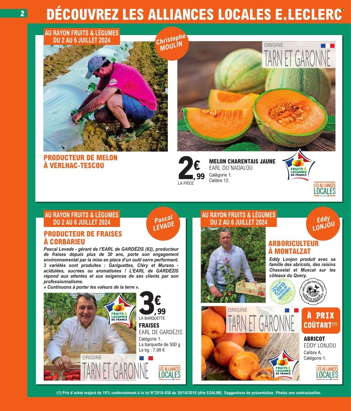 thumbnail - Catalogue E.Leclerc - 02/07/2024 - 13/07/2024 - Produits soldés - abricots, raisins. Page 2.