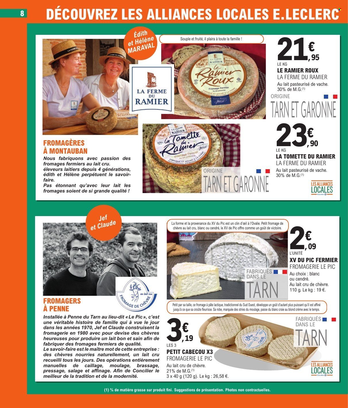 thumbnail - Catalogue E.Leclerc - 02/07/2024 - 13/07/2024 - Produits soldés - pâtes, cabécou, fromage, fromage de chèvre. Page 8.