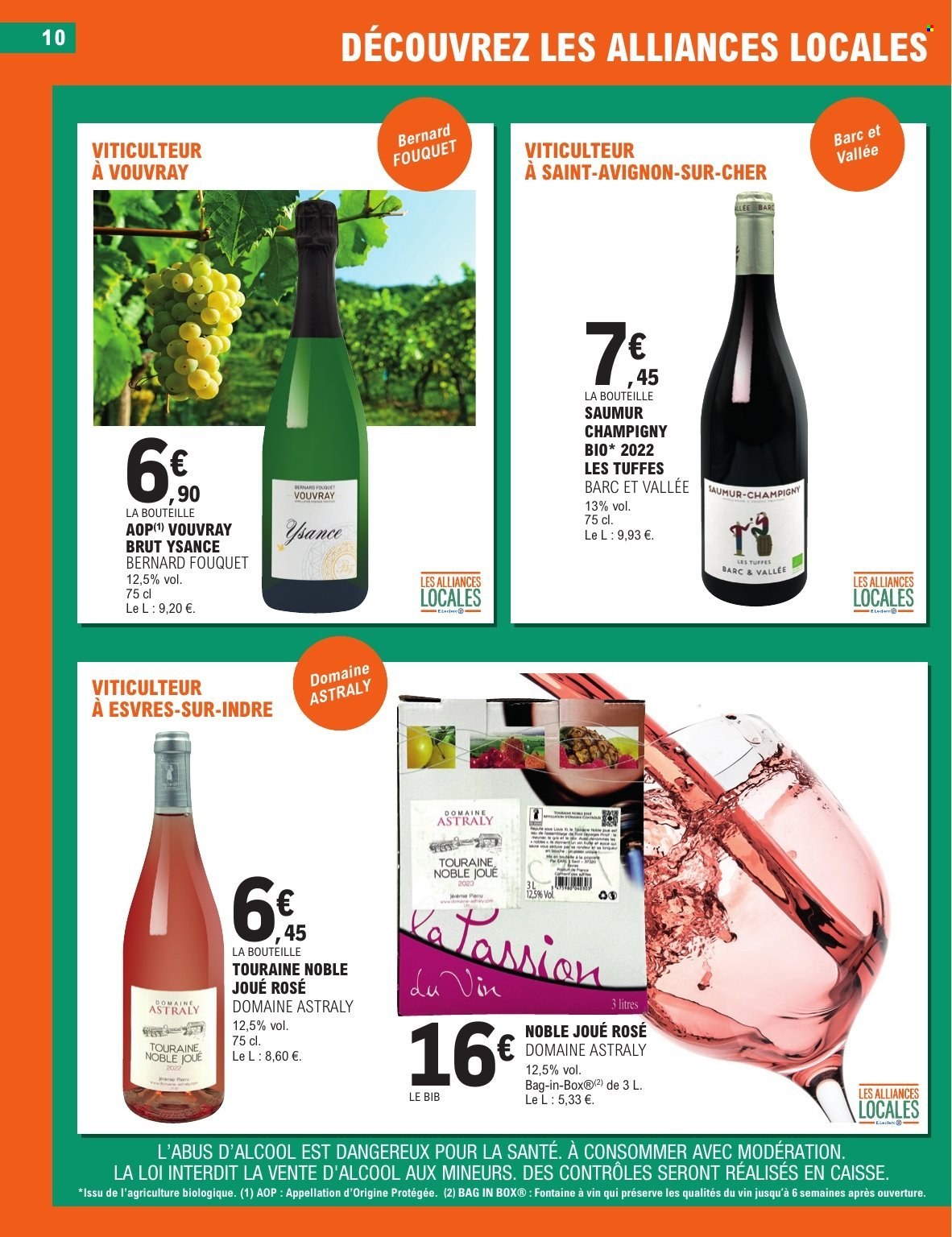 thumbnail - Catalogue E.Leclerc - 02/07/2024 - 13/07/2024 - Produits soldés - alcool, vin, vin pétillant, vins de Loire. Page 10.