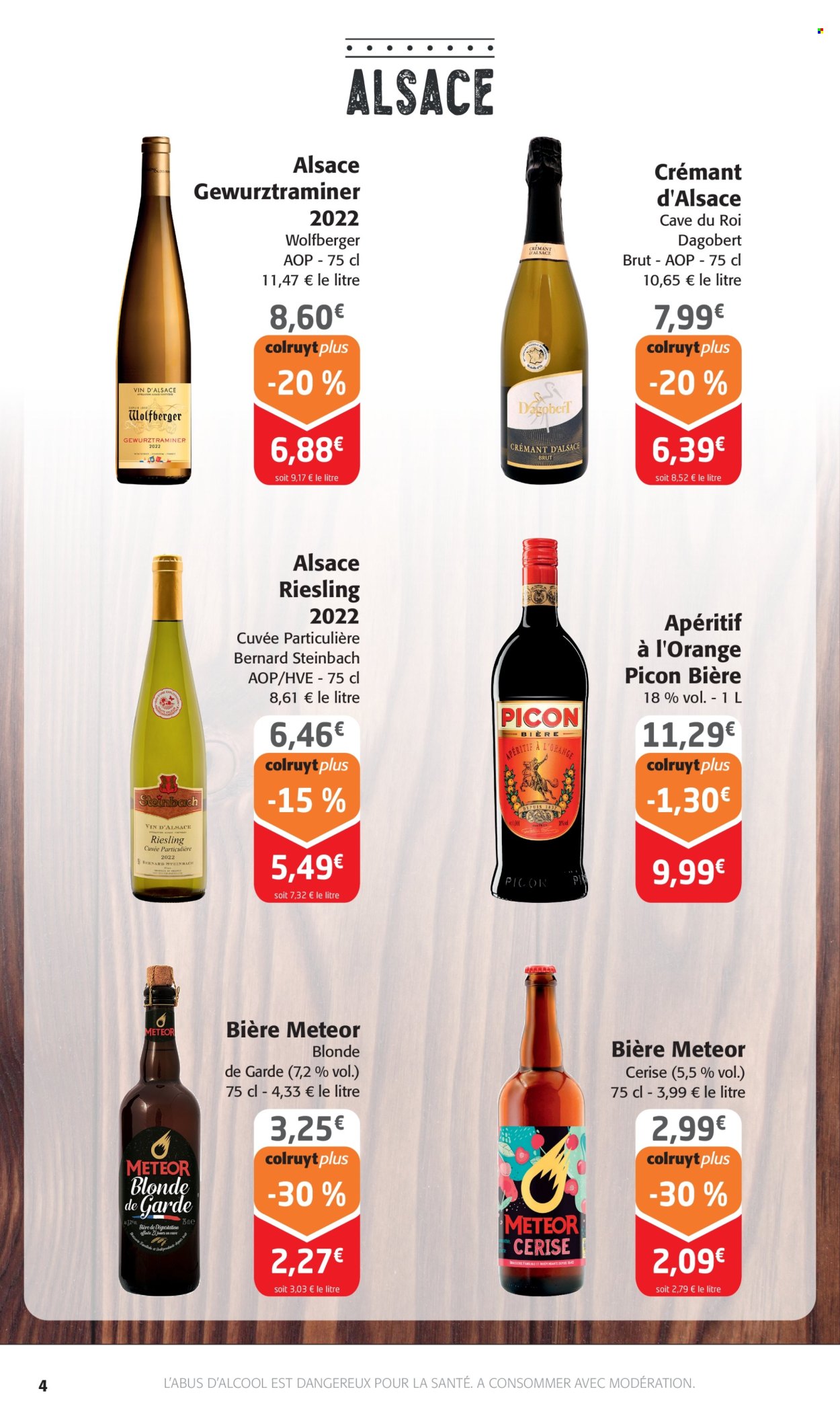 thumbnail - Catalogue Colruyt - 03/07/2024 - 14/07/2024 - Produits soldés - bière, alcool, Crémant d’Alsace, champagne, vin blanc, vin d’Alsace, vin, Riesling, apéritif. Page 4.