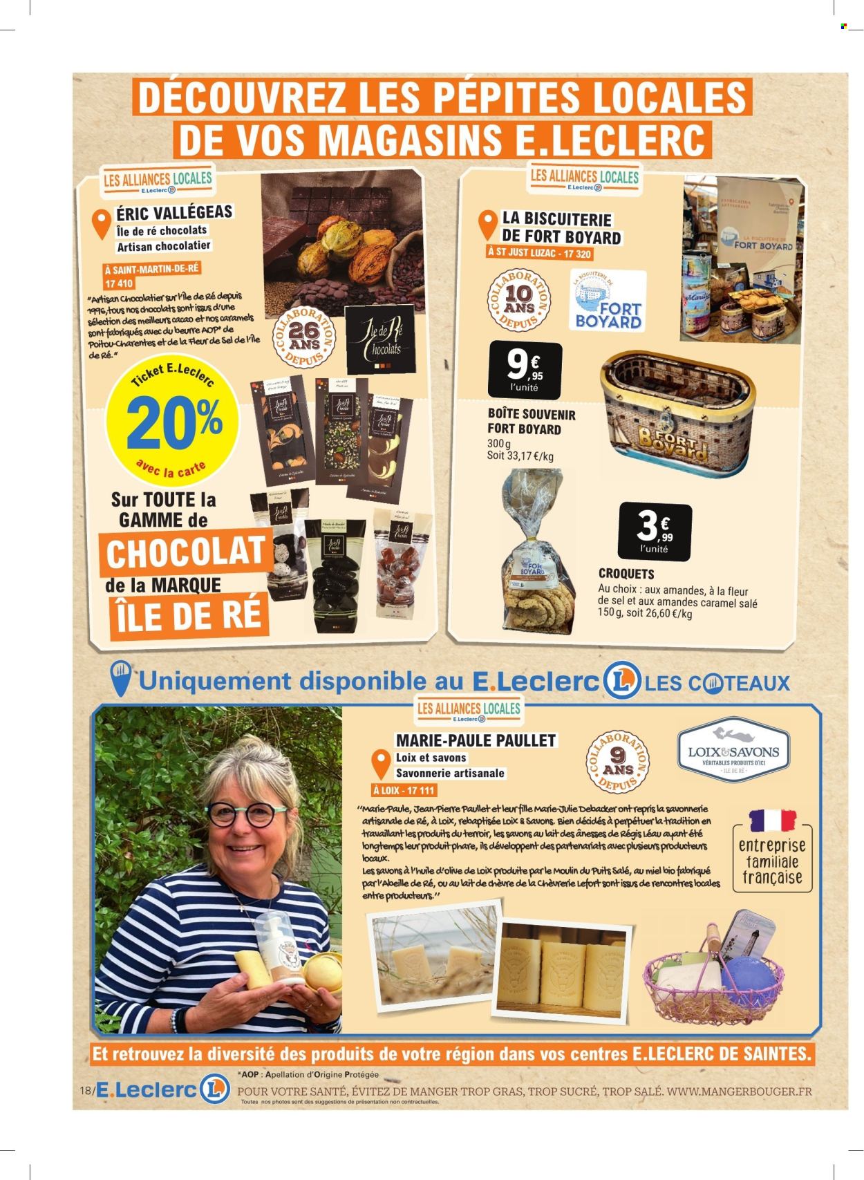 thumbnail - Catalogue E.Leclerc - 02/07/2024 - 13/07/2024 - Produits soldés - lait de chèvre, huile d'olive, savon. Page 18.