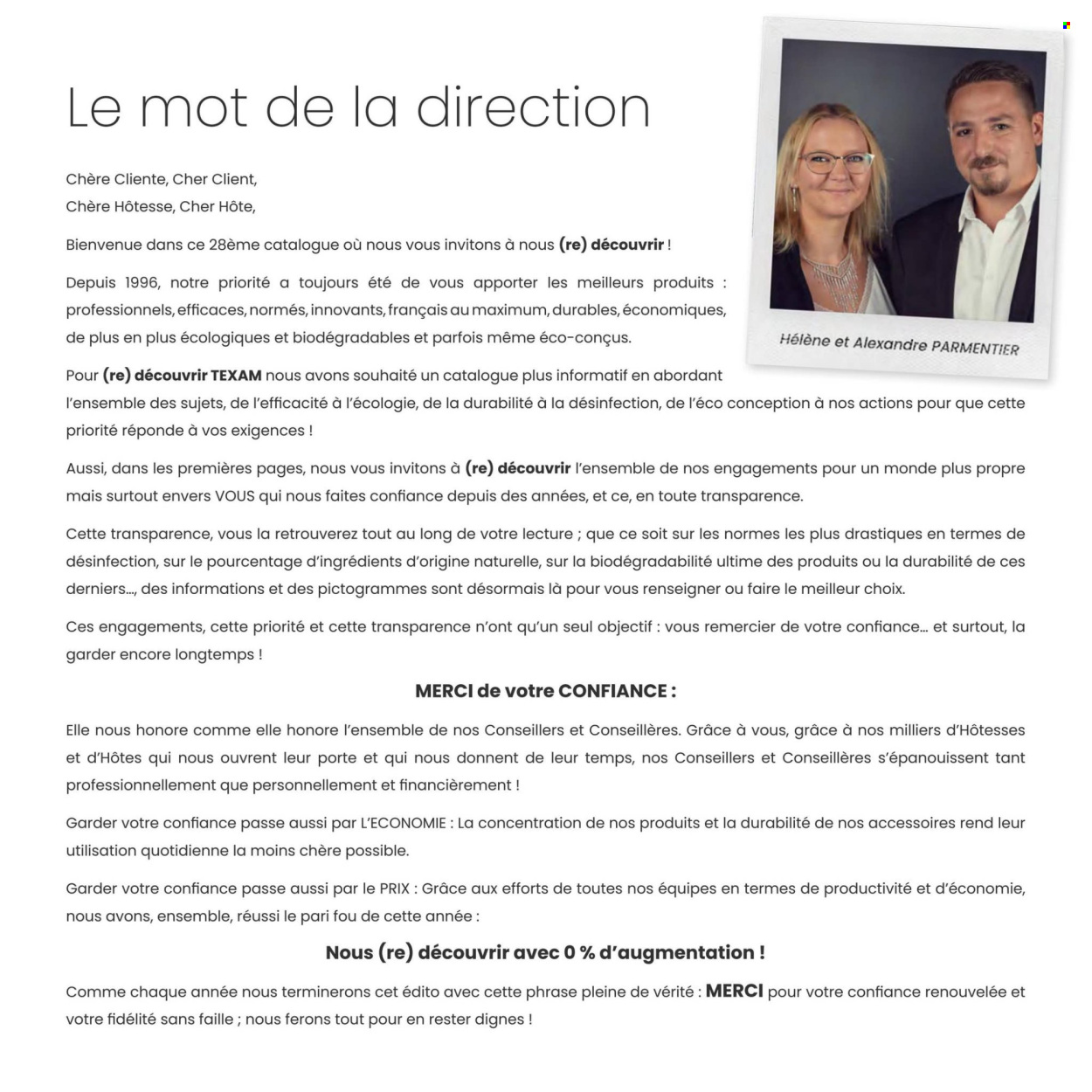 Catalogue TEXAM. Page 1