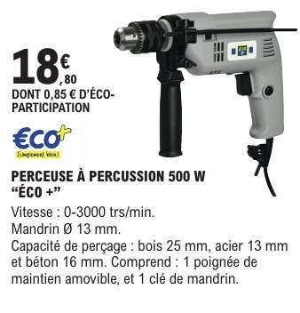 PERCEUSE À PERCUSSION 500 W “ÉCO +”