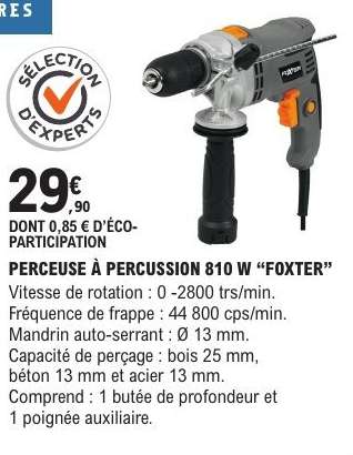Perceuse à percussion 810 W "Foxter"