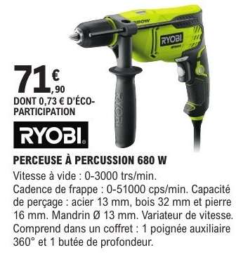 RYOBI PERCEUSE À PERCUSSION 680 W