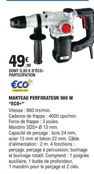 MARTEAU PERFORATEUR 900 W "ECO+"
