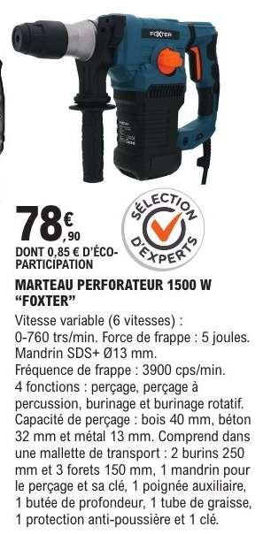 Marteau Perforateur 1500 W "FOXTER"