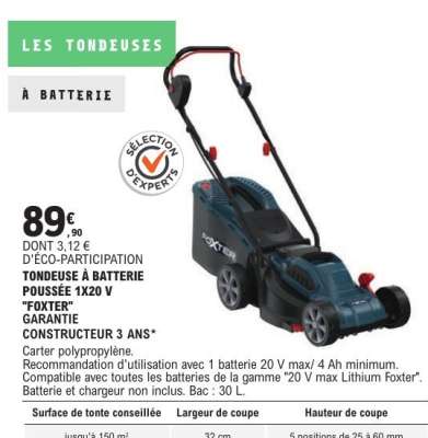 Tondeuse à batterie 'Foxter'