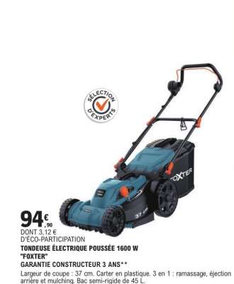 Tondeuse Électrique Poussée 1600 W "Foxter"