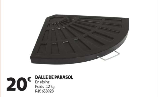 Dalle De Parasol - En résine
Poids : 12 kg
Réf. 658928