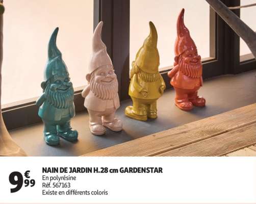 Nain De Jardin H.28 Cm Gardenstar - En polyrésine
Réf. 567163
Existe en différents coloris