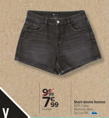 Short denim femme