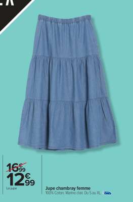 Jupe chambray femme