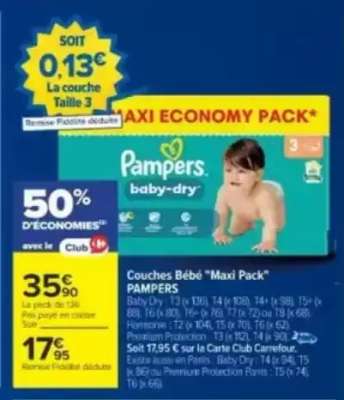 Couches Bébé 'Maxi Pack' PAMPERS