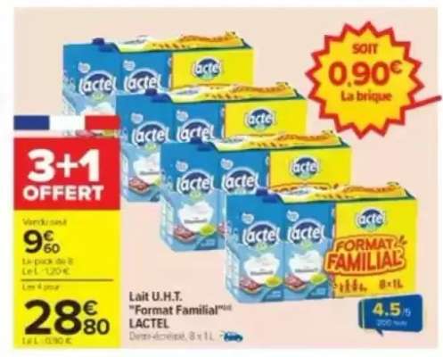 Lait U.H.T. "Format Familial" LACTEL