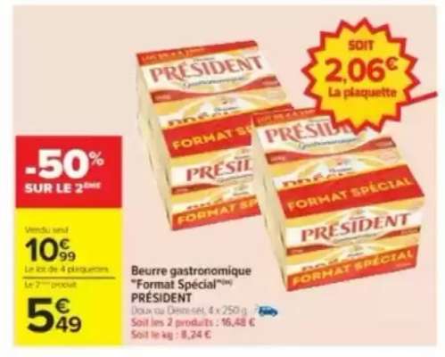 Beurre gastronomique "Format Spécial" PRÉSIDENT