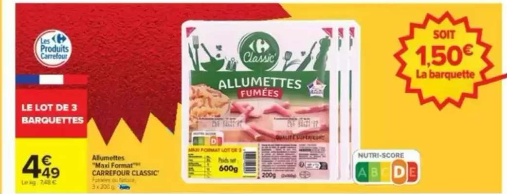 Allumettes "Maxi Format" CARREFOUR CLASSIC