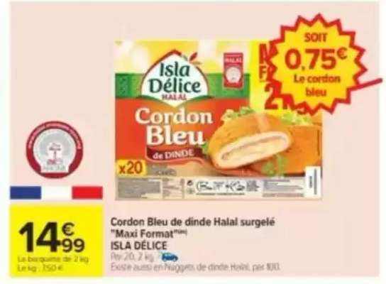 Cordon Bleu de dinde Halal surgelé "Maxi Format"