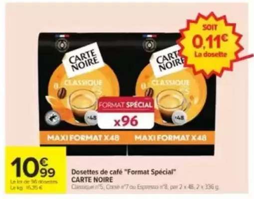 Dosettes de café "Format Spécial" CARTE NOIRE