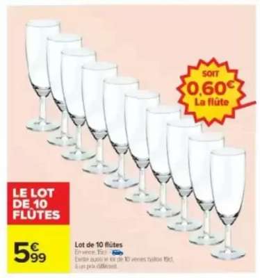 LE LOT DE 10 FLÛTES