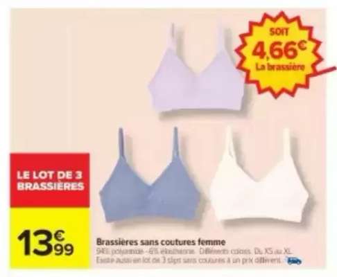 LE LOT DE 3 BRASSIÈRES
