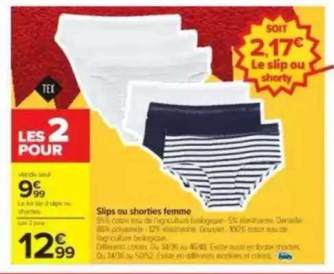 Slips ou shorties femme