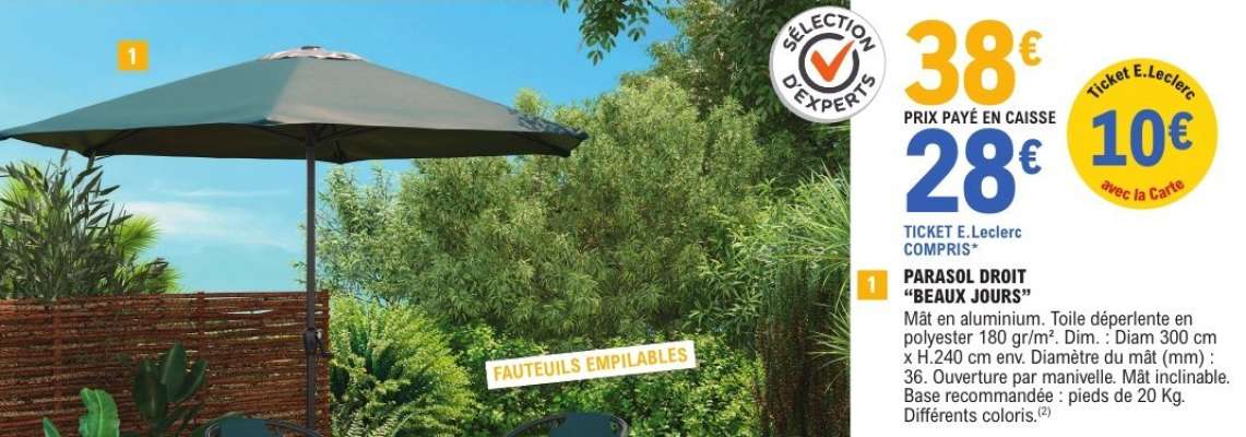 PARASOL DROIT "BEAUX JOURS"
