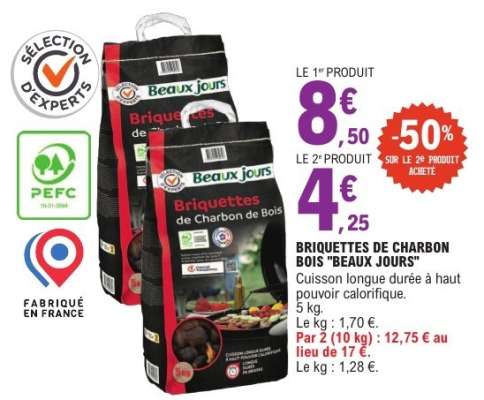 Briquettes de Charbon Bois "Beaux Jours"