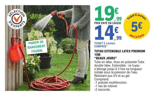 TUYAU EXTENSIBLE LATEX PREMIUM 15M