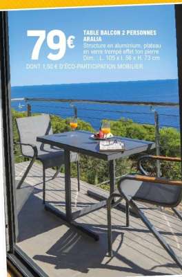 TABLE BALCON 2 PERSONNES ARALIA