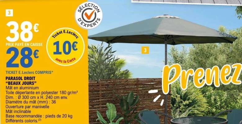 PARASOL DROIT "BEAUX JOURS"