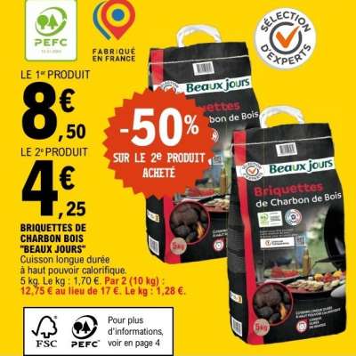 Briquettes de Charbon Bois "Beaux Jours"