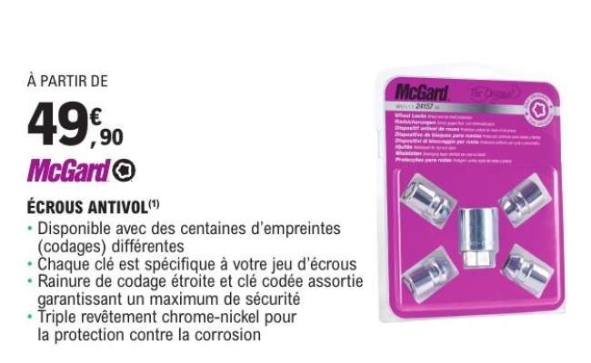 ÉCROUS ANTIVOL