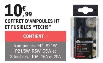 Coffret d'ampoules H7 et fusibles 'TECH9'