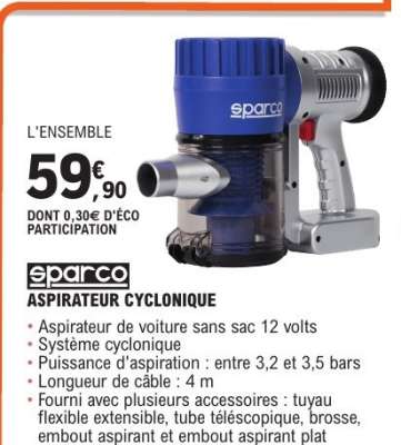 Sparco Aspirateur Cyclonique
