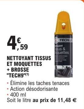NETTOYANT TISSUS ET MOQUETTES + BROSSE "TECH9"