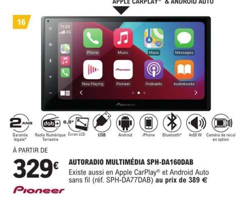 AUTORADIO MULTIMÉDIA SPH-DA160DAB